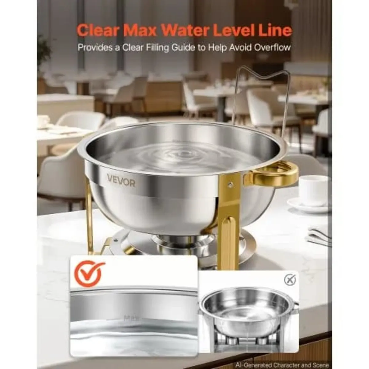 2 Packs Chafing Dishes for Buffet Set, 5.7L Stainl - Image 4