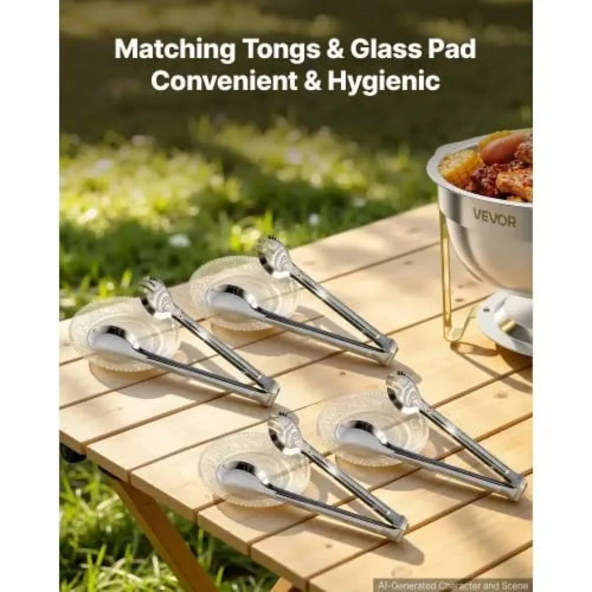 4 Packs Chafing Dishes for Buffet Set, 5.7L Stainl - Image 3