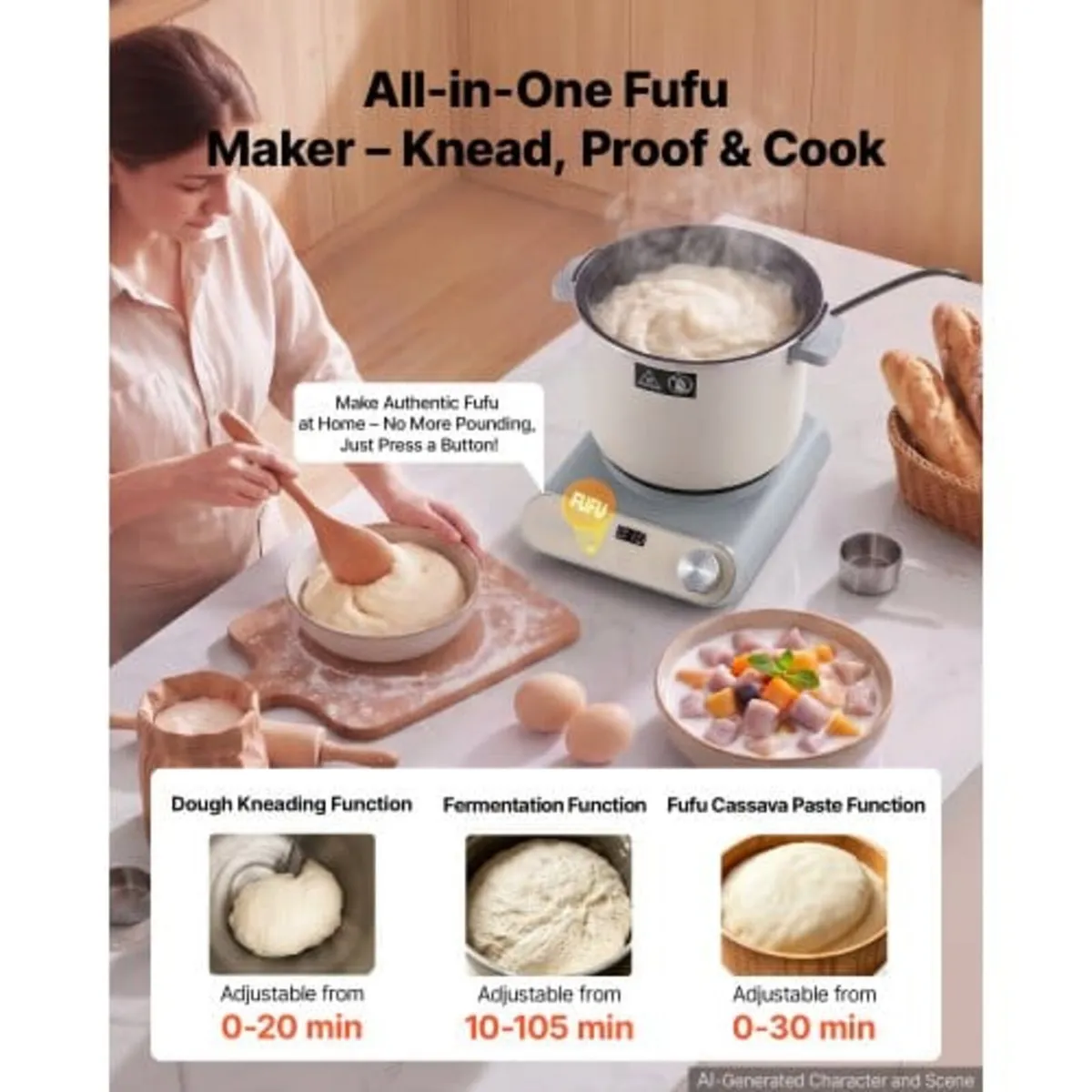 Dough Mixer 7L Electric Dough Food Maker with Ferm - Image 3