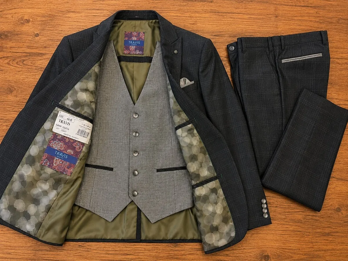 TRAVIS JOEY Men’s 3-Piece Slim Fit Suit - Image 1