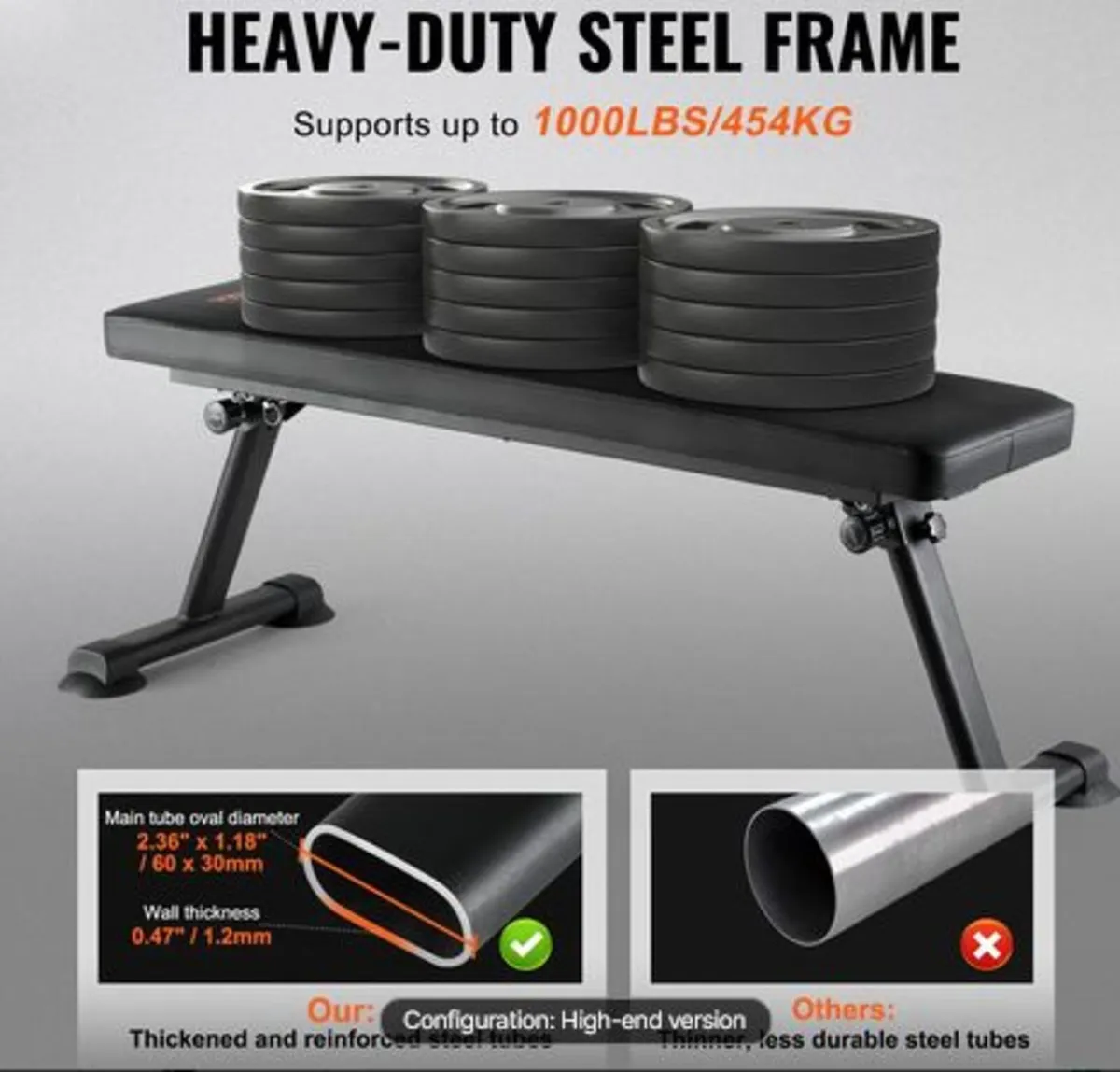Flat Weight Bench,Foldable Strength Training Bench - Image 2