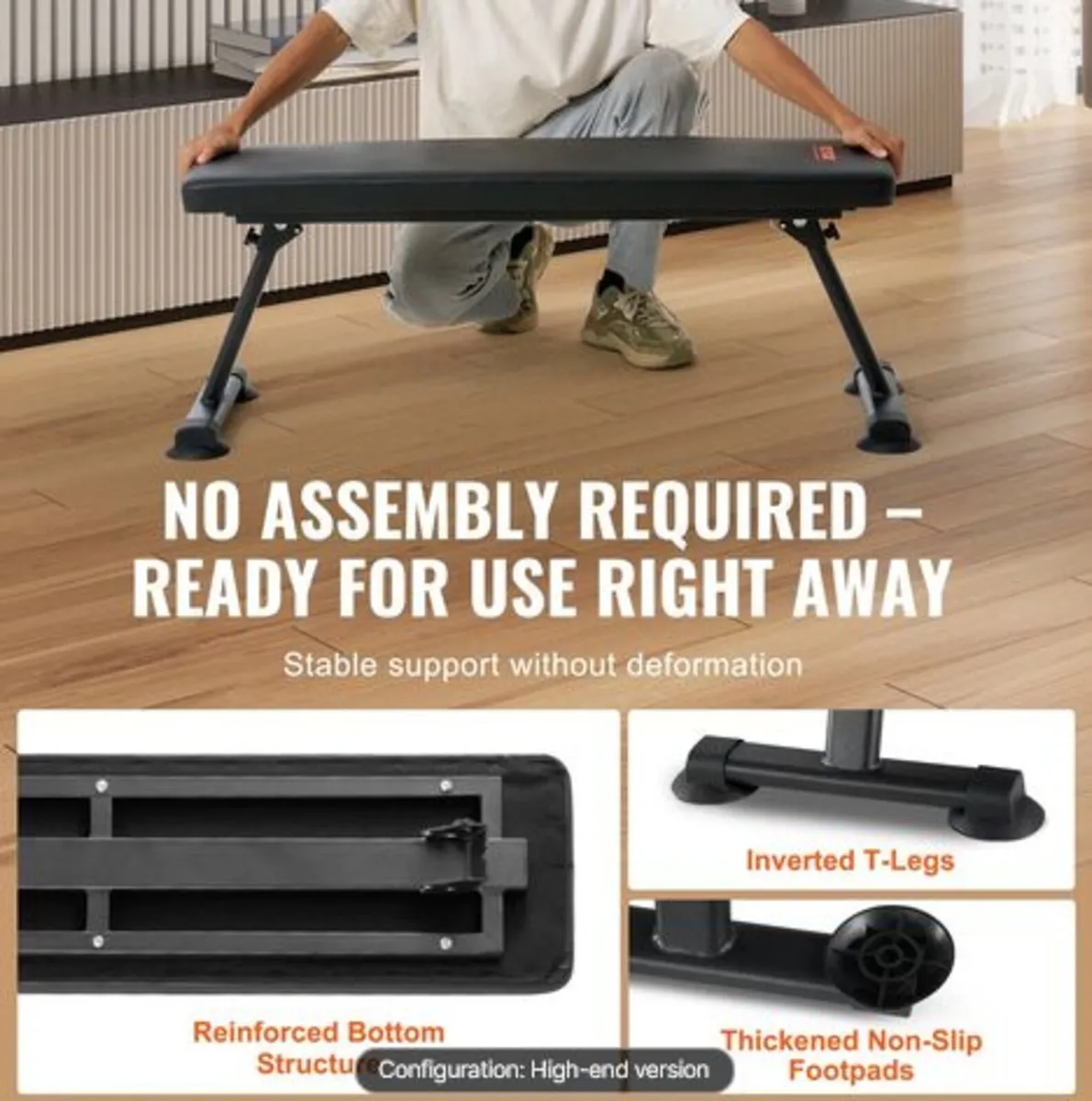 Flat Weight Bench,Foldable Strength Training Bench - Image 4