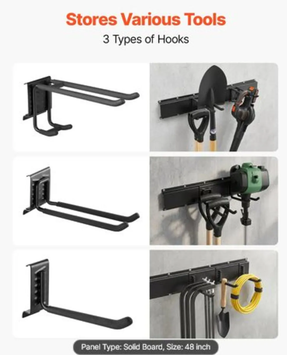 Garage Tool Organizer 1257.3 mm 272 kg Wall Mount - Image 2