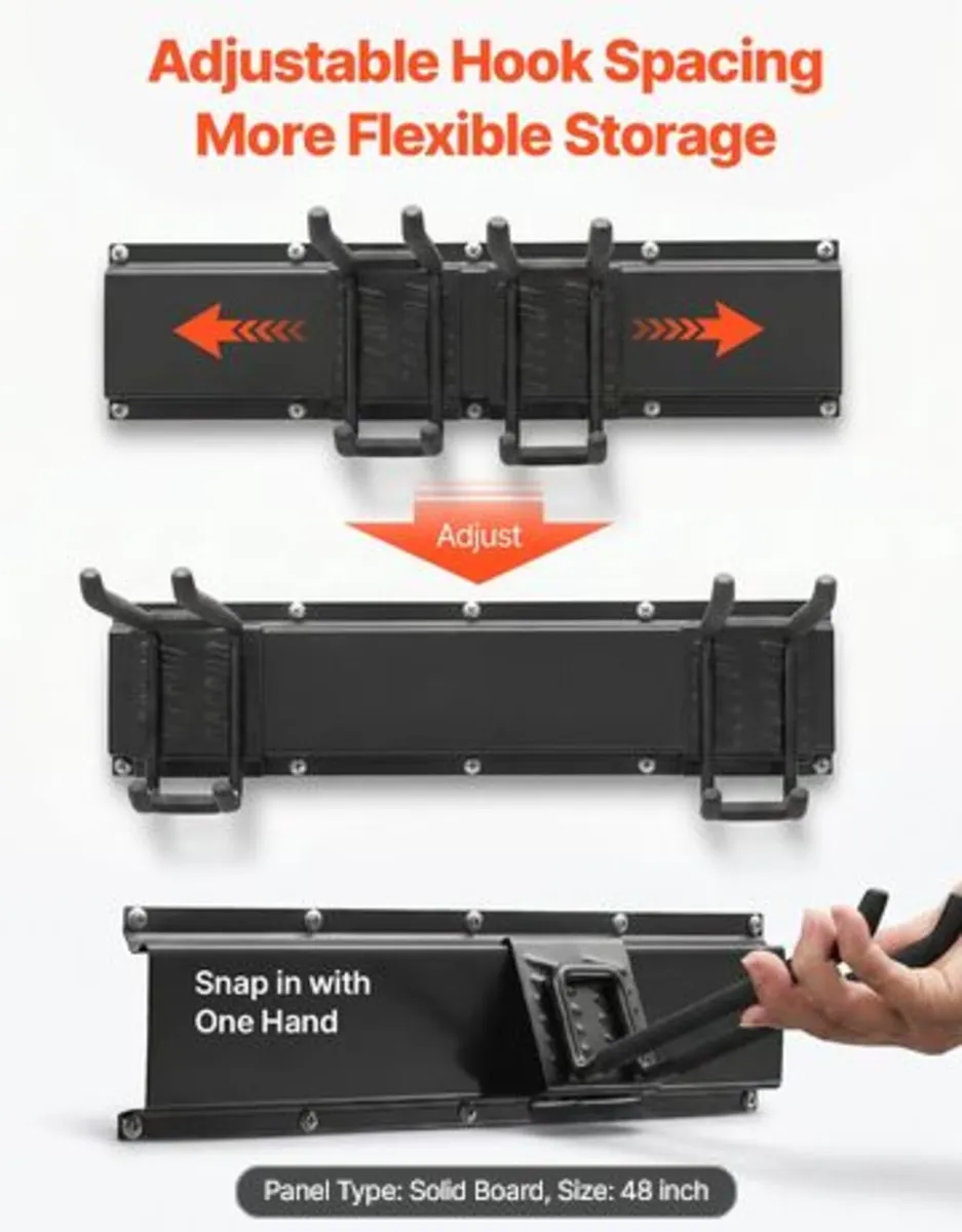 Garage Tool Organizer 1257.3 mm 272 kg Wall Mount - Image 3