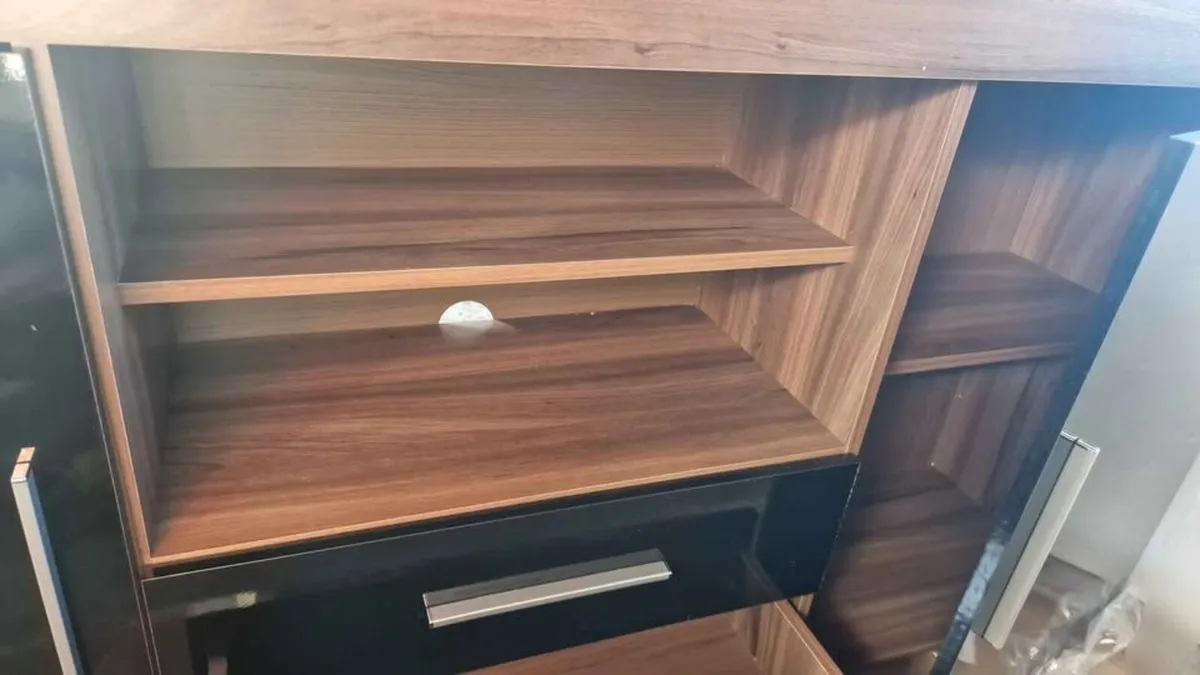 Sideboard or TV Stand – Walnut & Black Gloss - Image 3