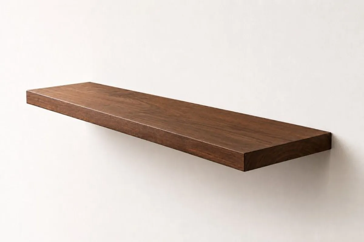 Straight Edge Walnut Floating Shelf | Made to Measure | Handmade in Ireland - Image 1