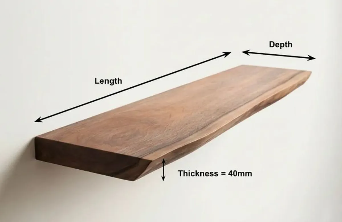 Live Edge Oak Floating Shelf | Made to Measure | Handmade in Ireland - Image 3