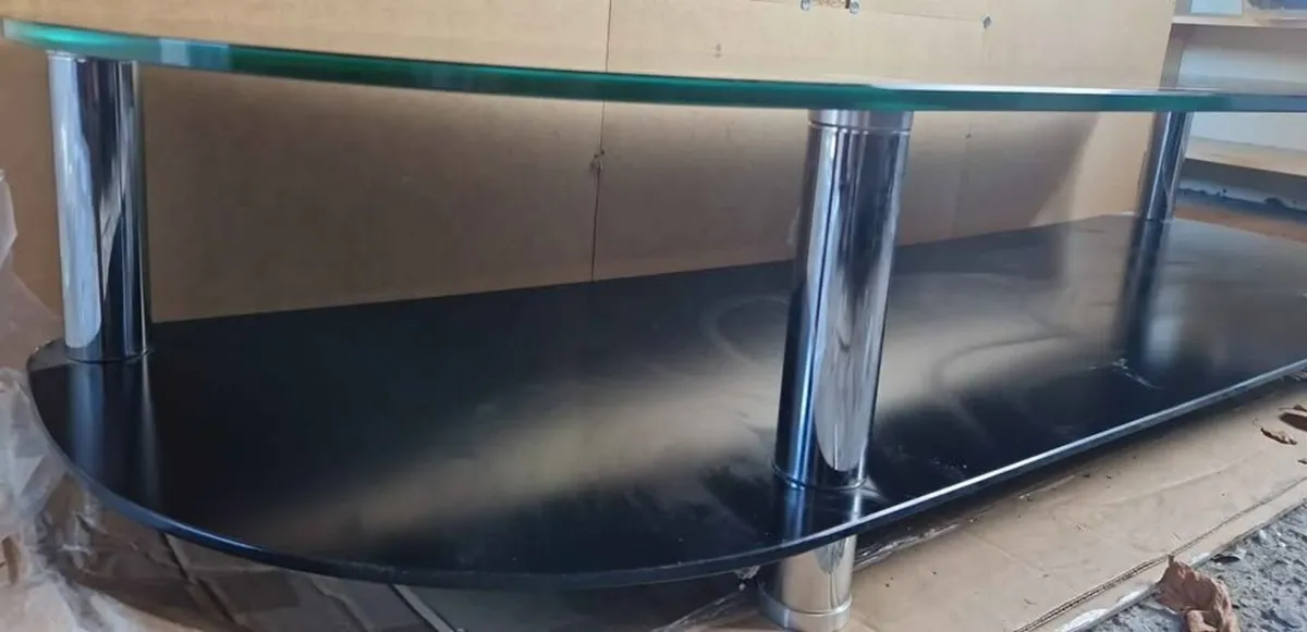 Black Glass TV Stand - Image 1
