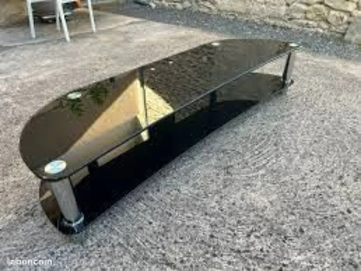 Black Glass TV Stand - Image 3