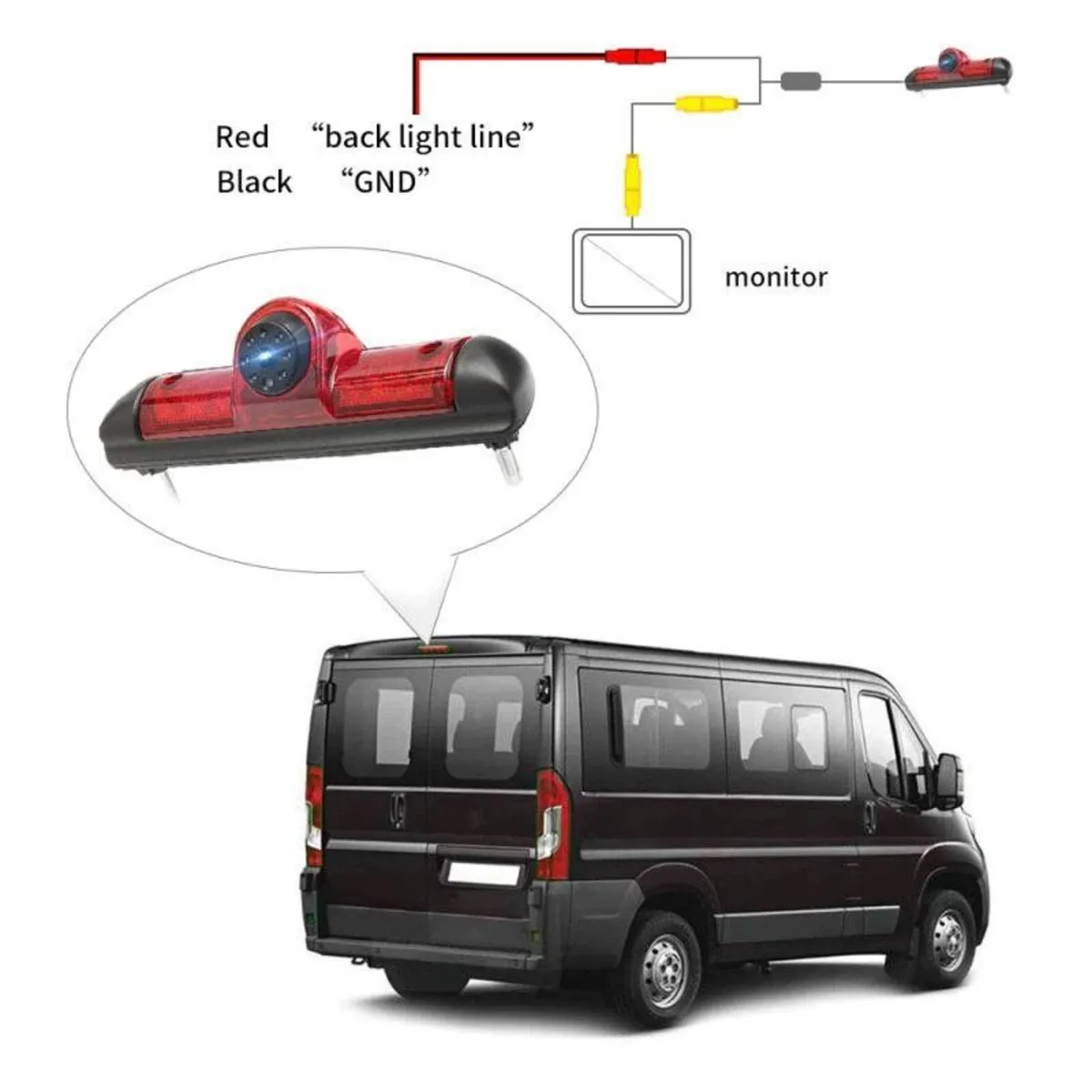 Brake Light Reversing camera kit for Fiat Citroen - Image 2
