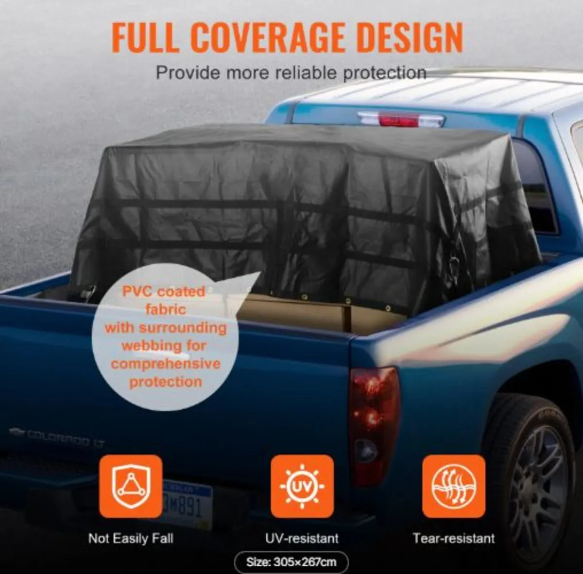 Cargo Net, 120 in x 105 in,Heavy Duty Truck Cargo - Image 4
