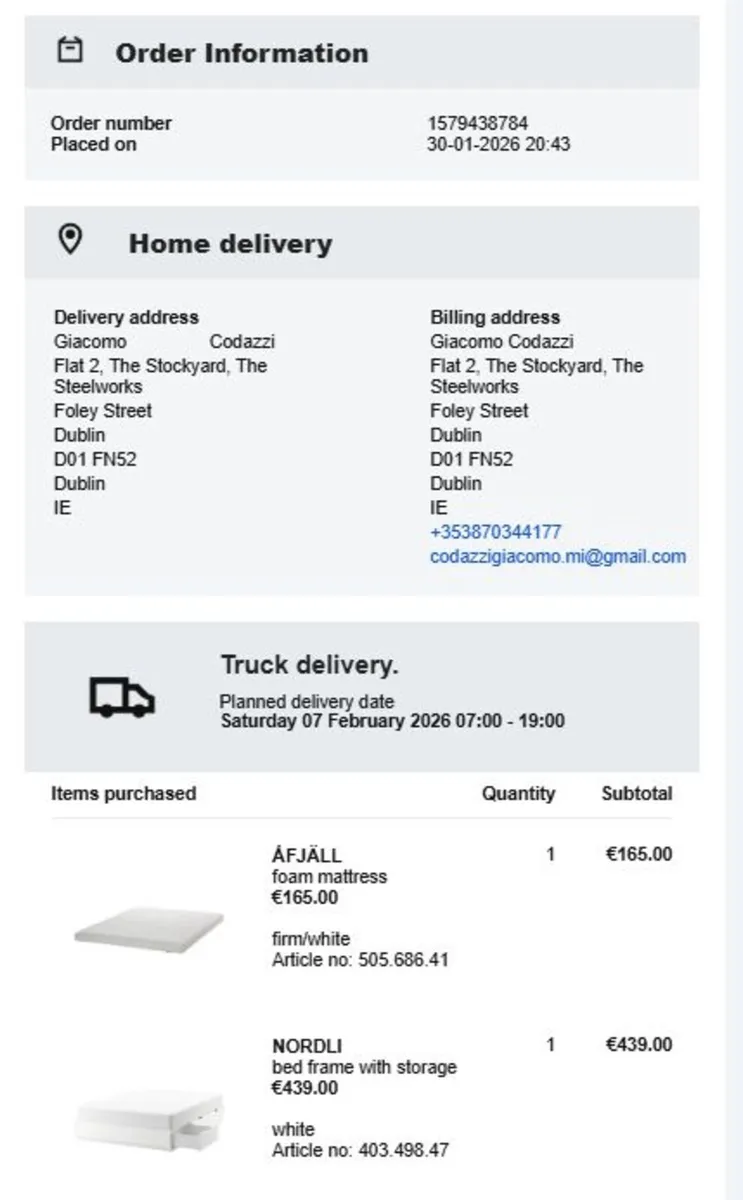 Ikea Bed + Mattress - Image 2