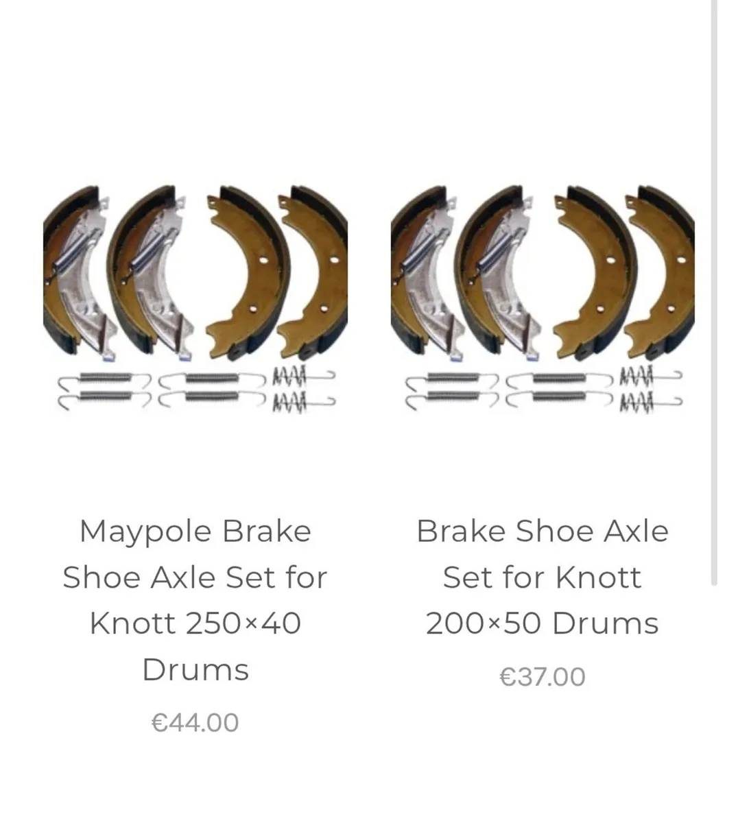 Break shoes kit with springs