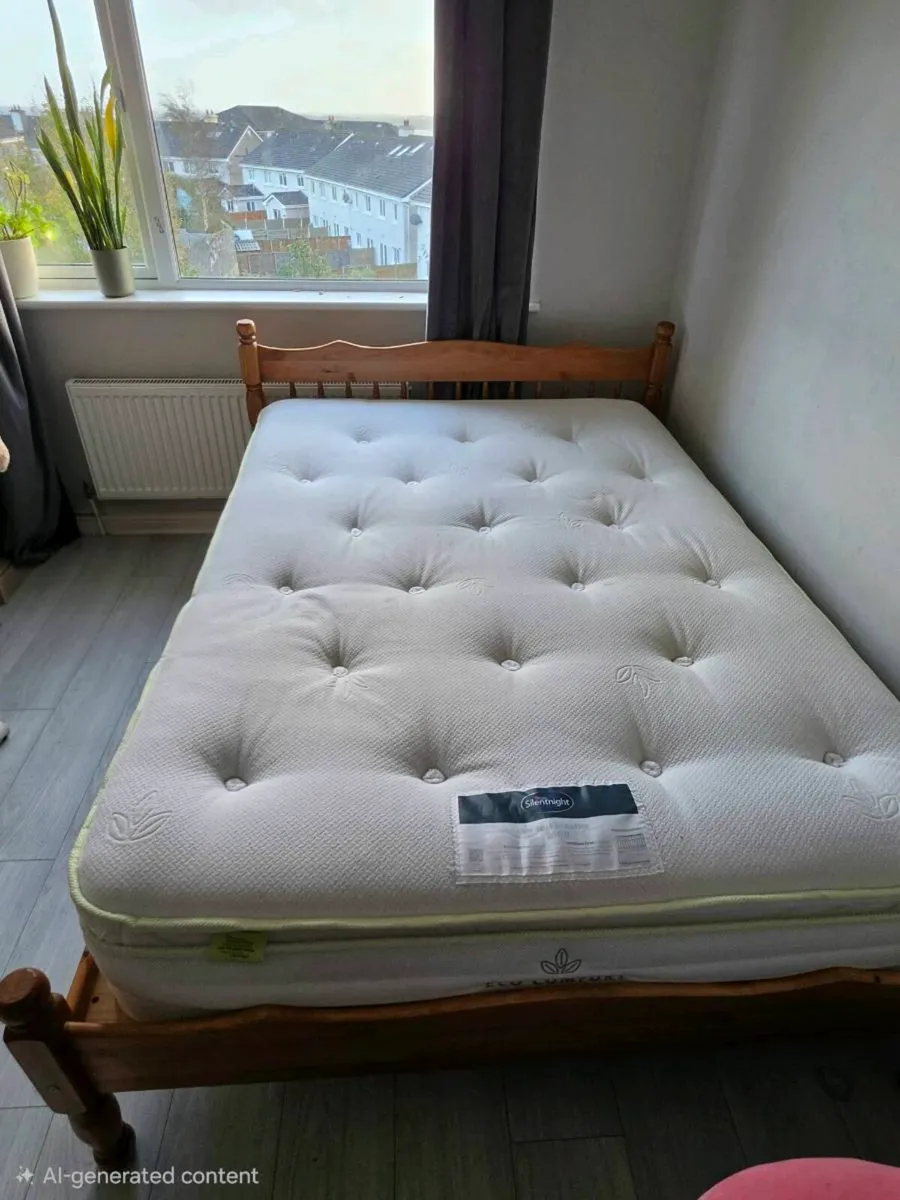 Double bed and mattress ×2  and side lockers x 2 - Image 2