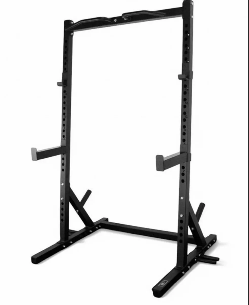 Squat rack, barbell, 100kg weights, FID Bench - Image 2