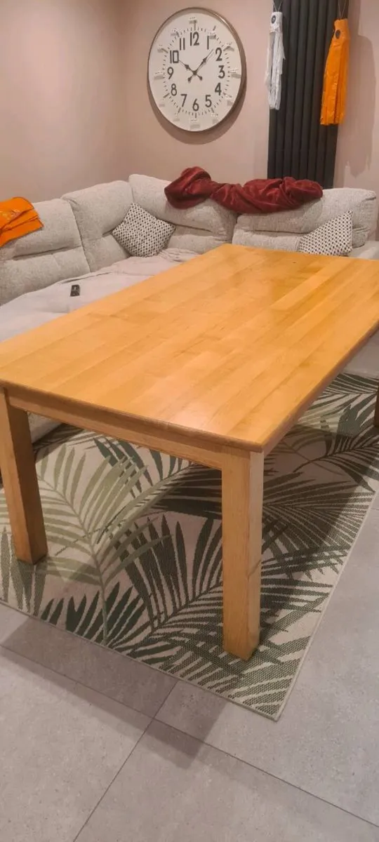 Large solid kitchen table + 6 Chairs - Image 1