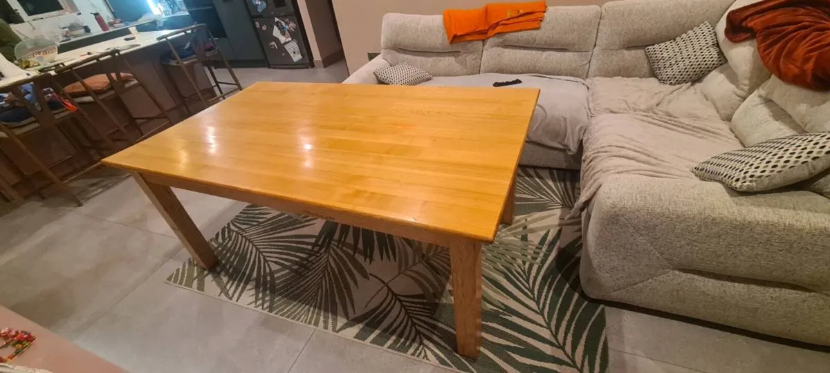 Large solid kitchen table + 6 Chairs - Image 3