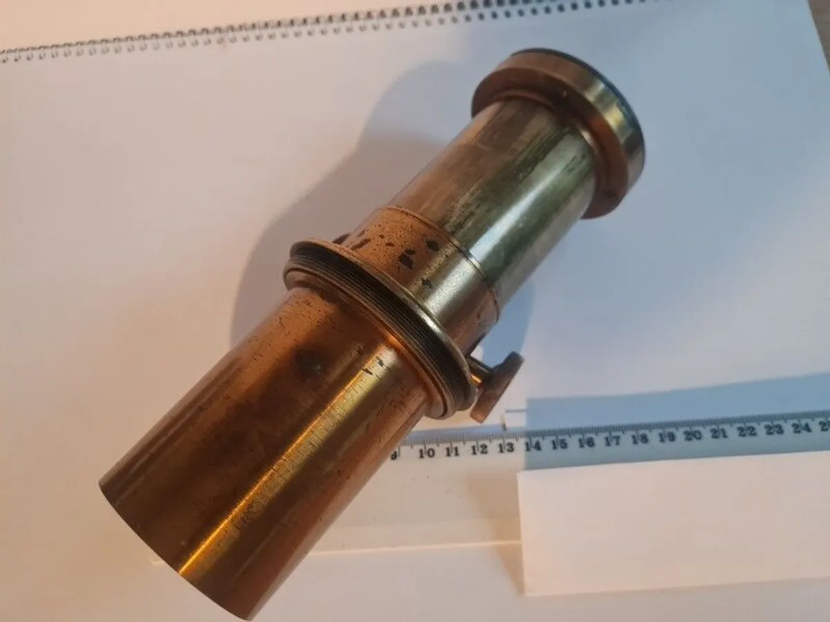 Antique Box Camera with Brass Lens - Image 3