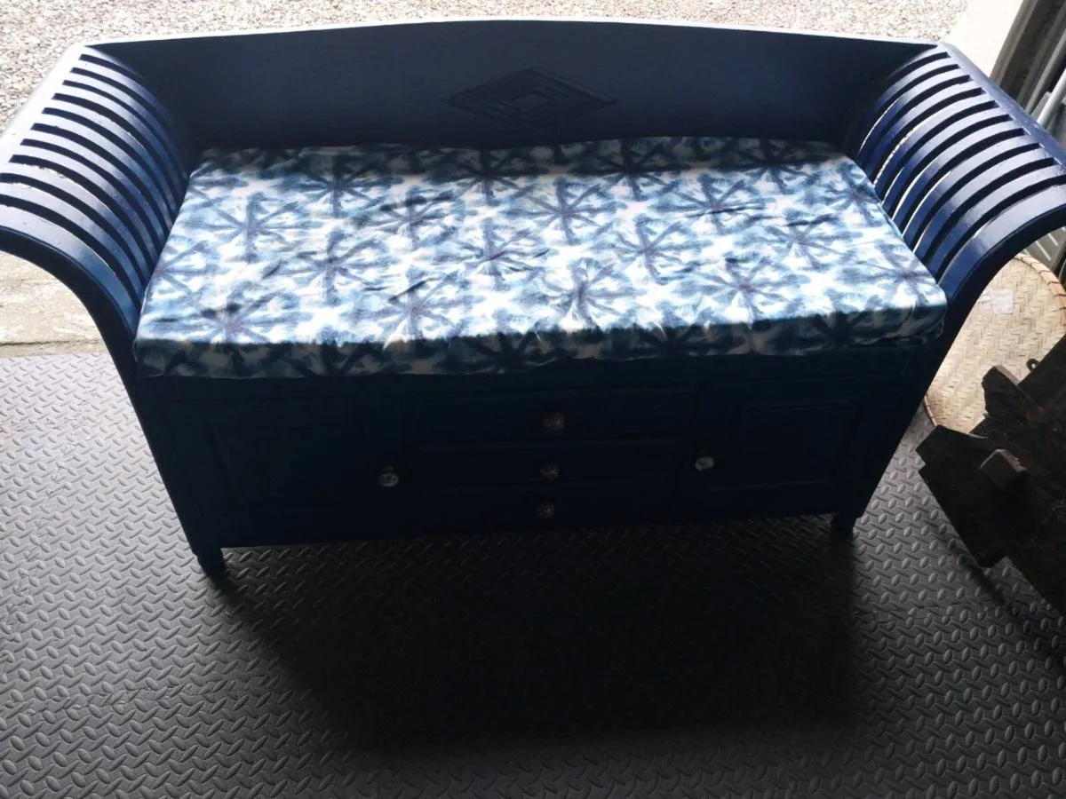 Indonesian Teak Bench with storage - Image 2