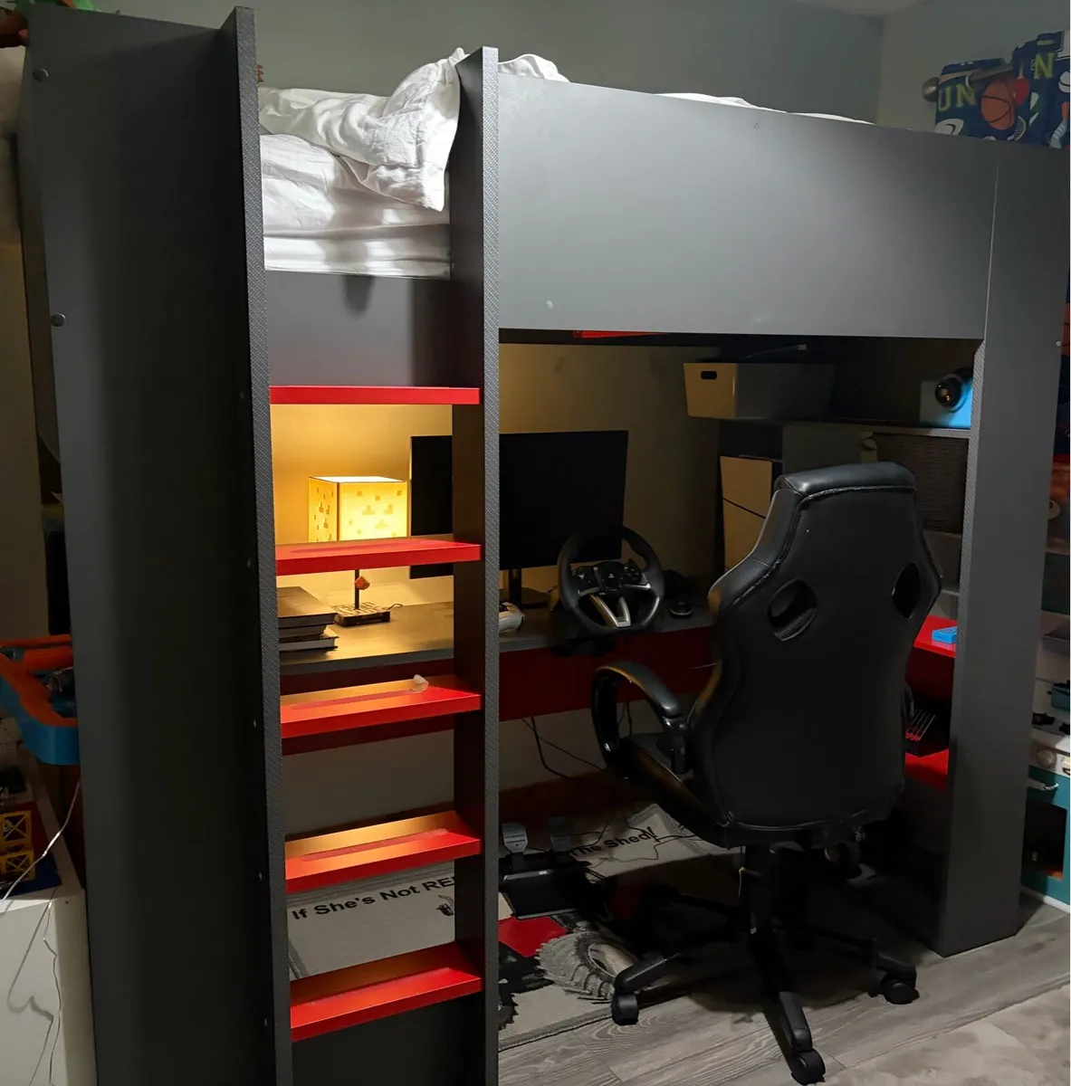 High sleeper Bunk bed with desk - Image 1