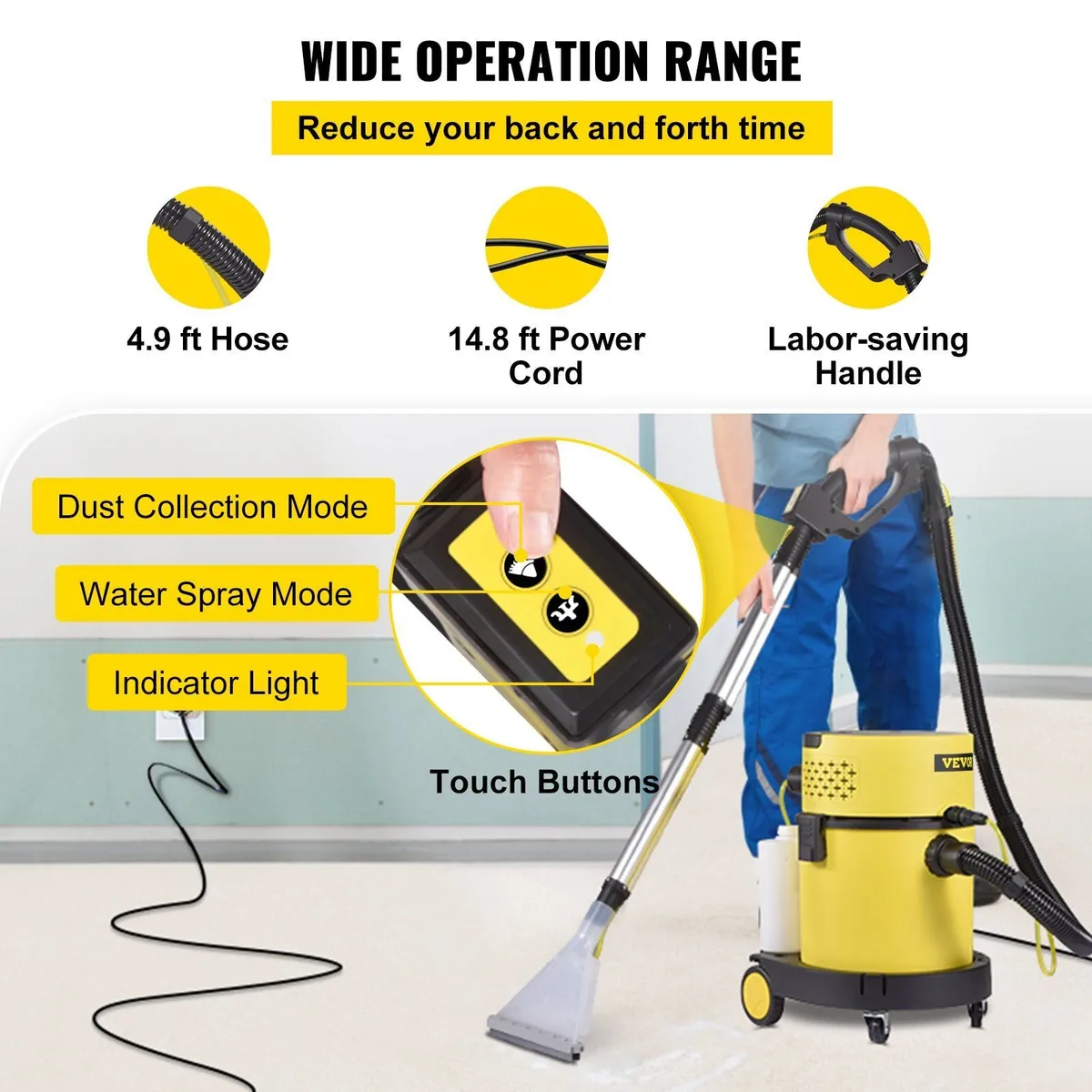 Wet & Dry Vacuum Cleaner 20.1L 1200W - Image 3
