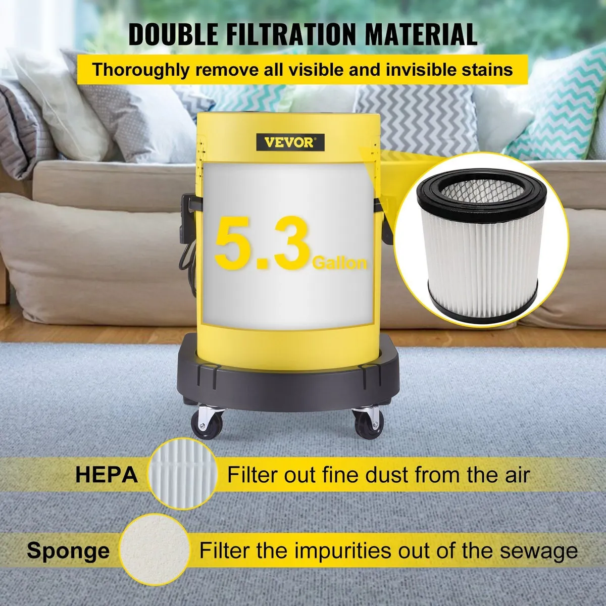 Wet & Dry Vacuum Cleaner 20.1L 1200W - Image 4