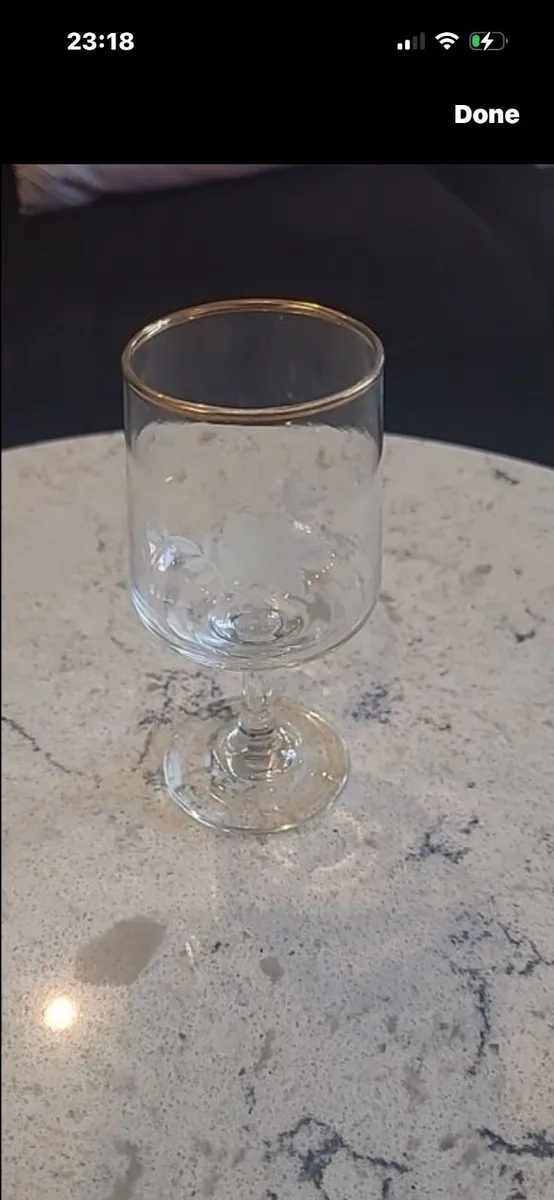 Set of 6 antique wine glasses - Image 3
