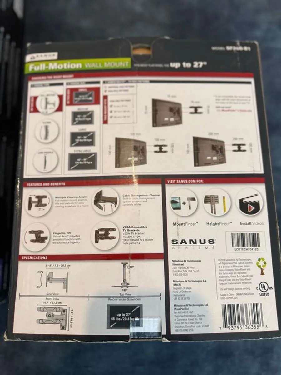 Sanus TV Brackets & Component Shelf - Image 4