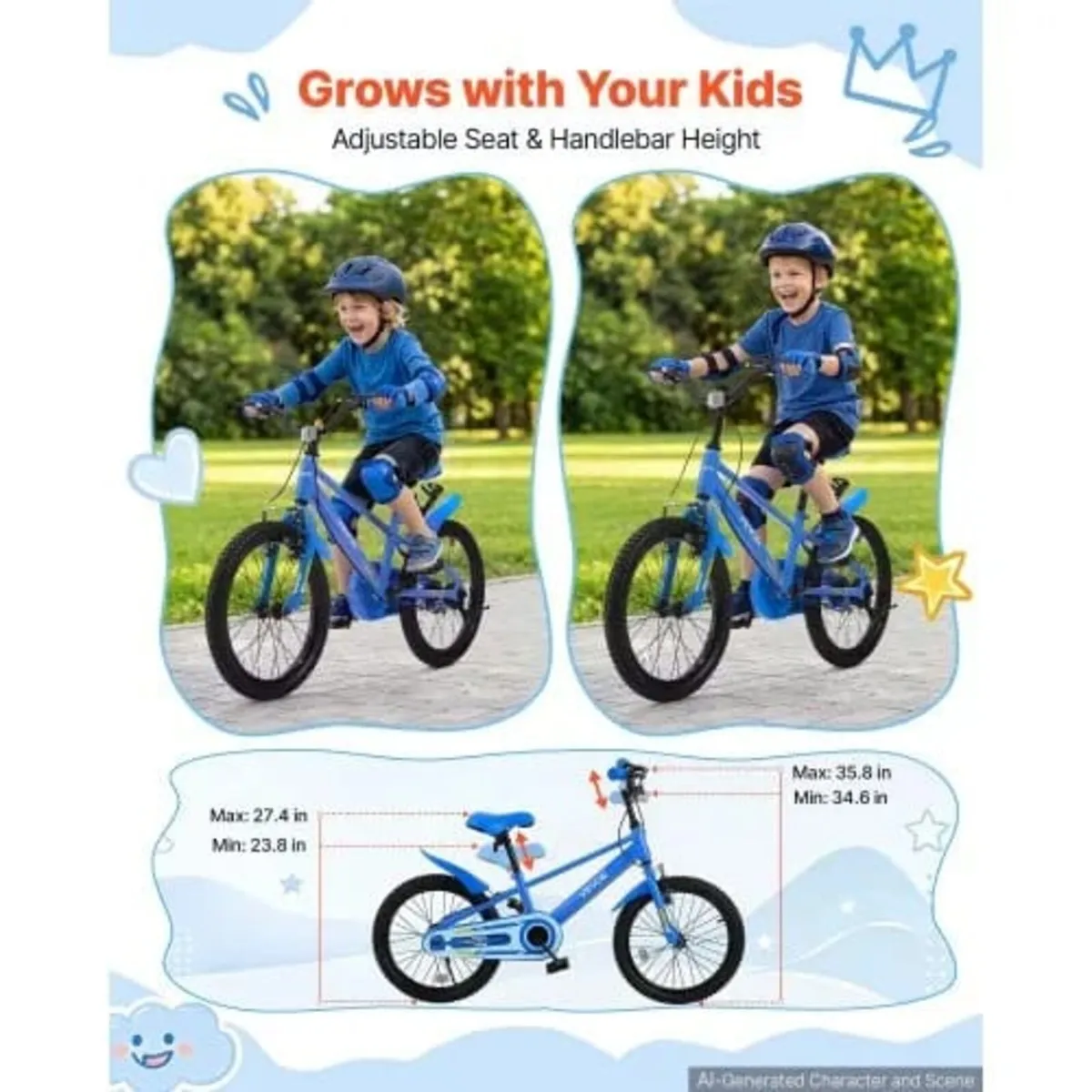 Kids Bike, 20 in Children Bicycle, with Kickstand - Image 2