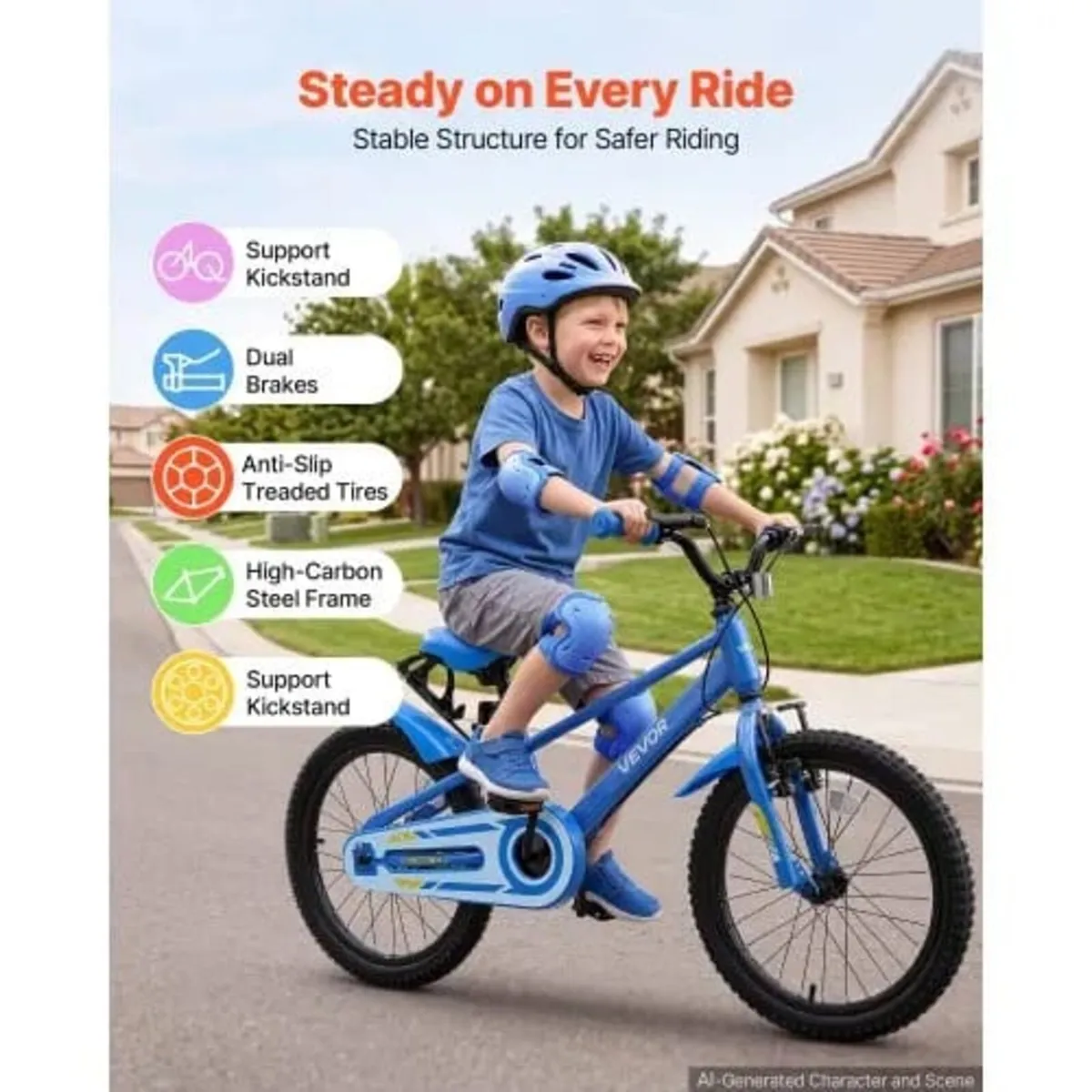 Kids Bike, 20 in Children Bicycle, with Kickstand - Image 3