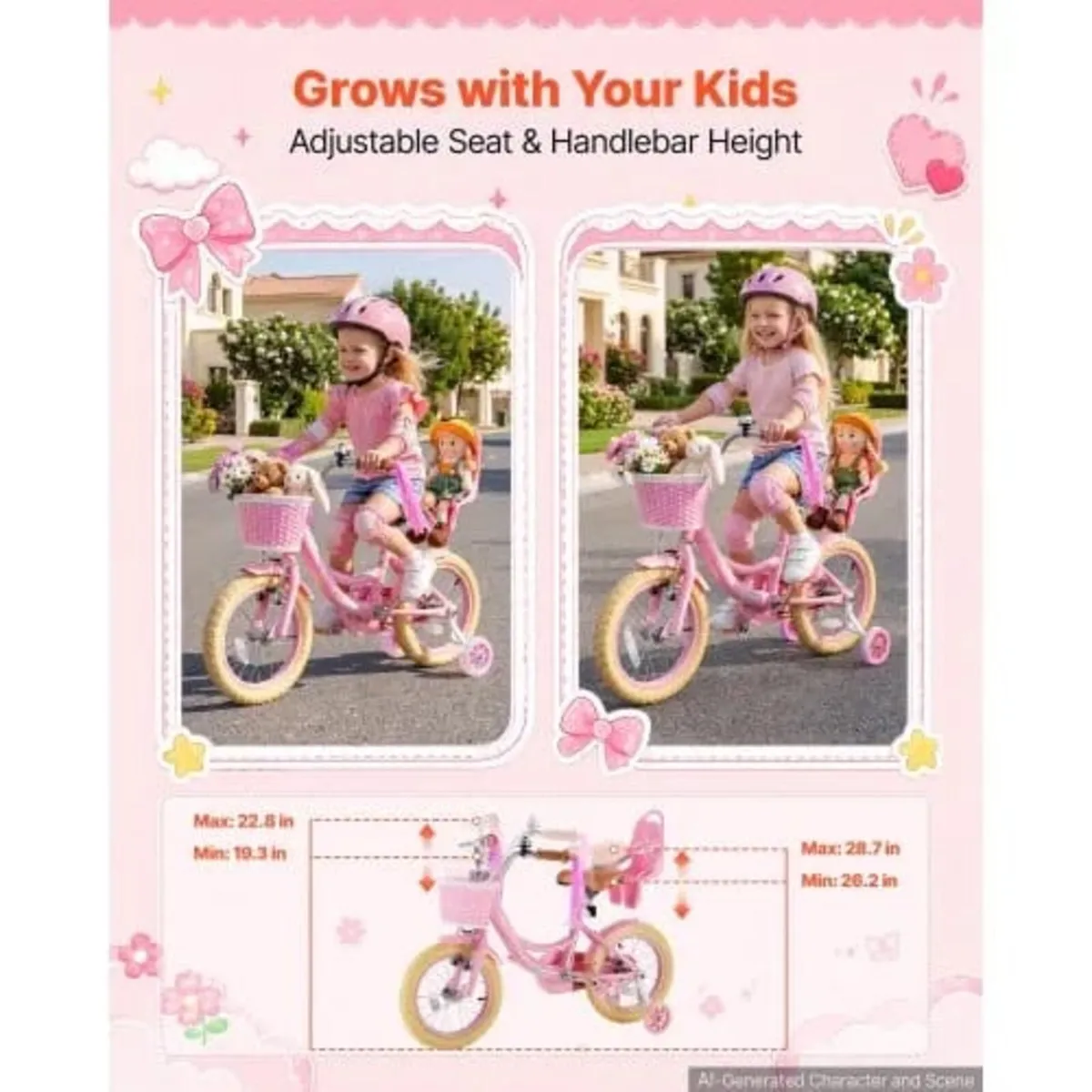 Kids Bike, 14 Inch Children Bicycle, Training Whee - Image 2