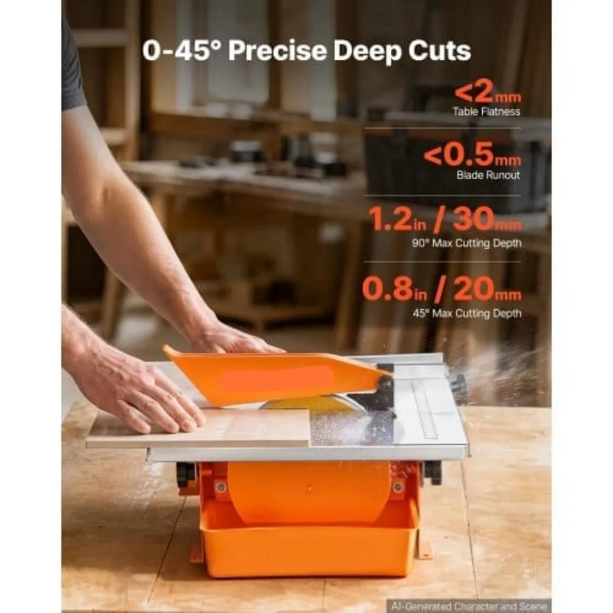Wet Tile Saw 180 mm 65Mn Steel Blade 3000 RPM Tile - Image 3