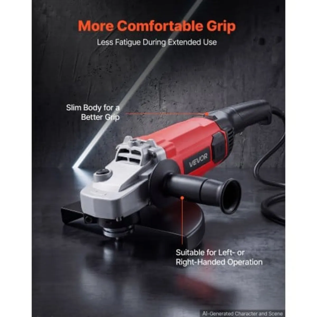 Angle Grinder, 230mm Electric Grinder Power Tool, - Image 3
