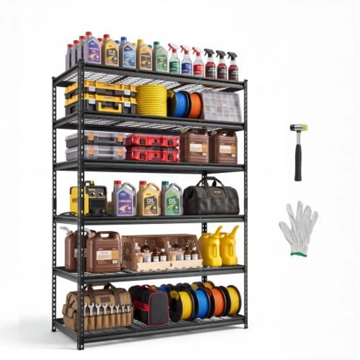 Storage Shelves, 6-Tier 1633 kg Garage Shelving 14 - Image 1