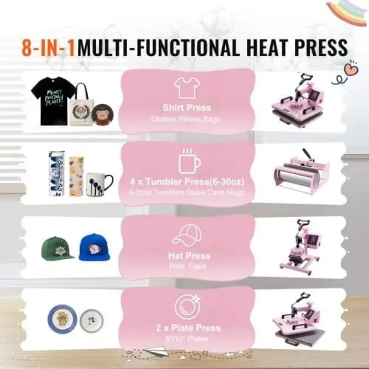 Heat Press Machine 300 x 380 mm 5 in 1 Heat Transf - Image 3
