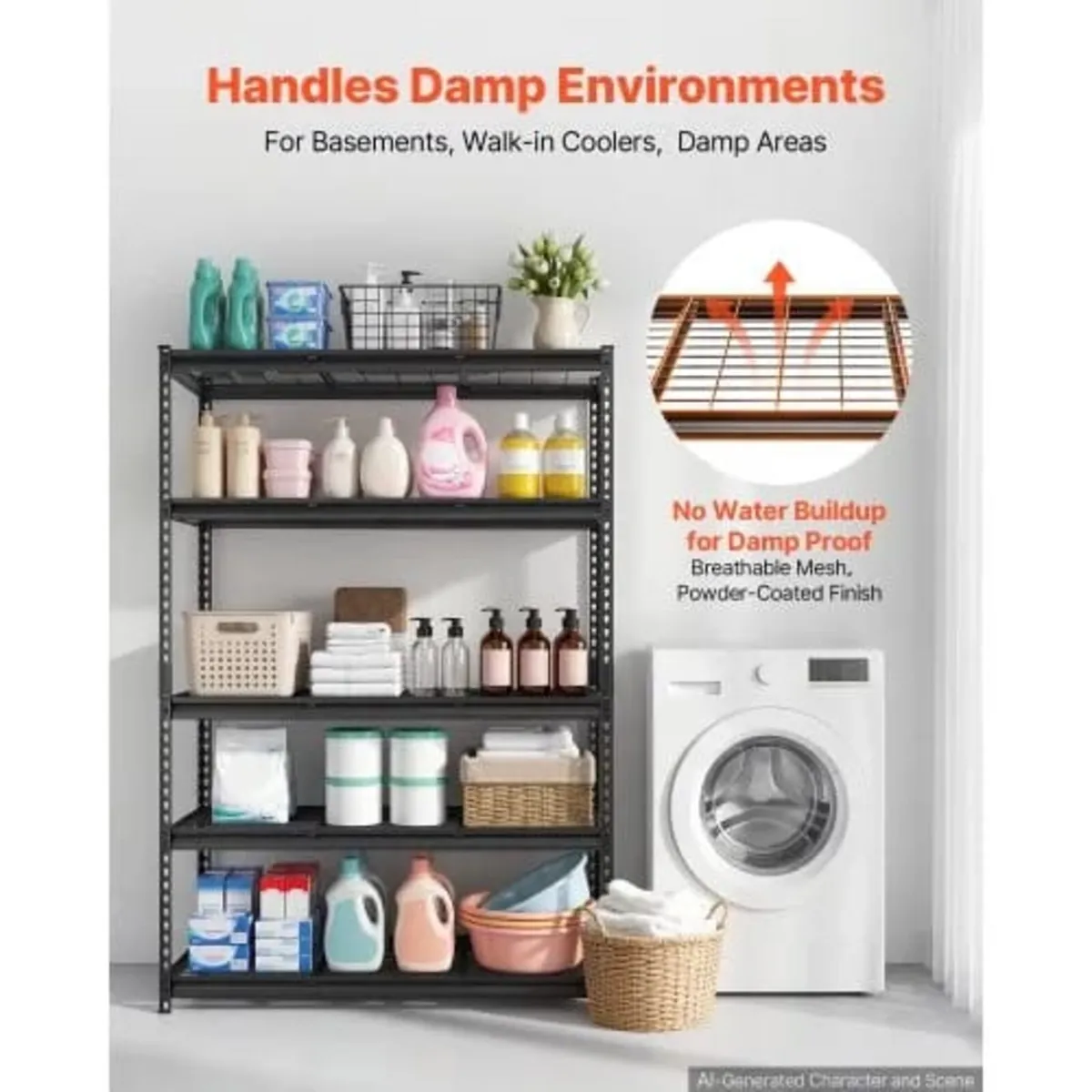 Storage Shelves, 5-Tier 1361 kg Garage Shelving 12 - Image 3