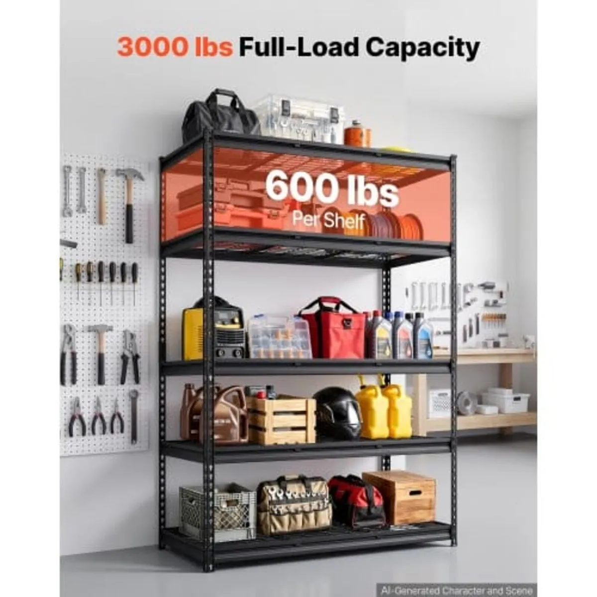 Storage Shelves, 5-Tier 1361 kg Garage Shelving 12 - Image 4