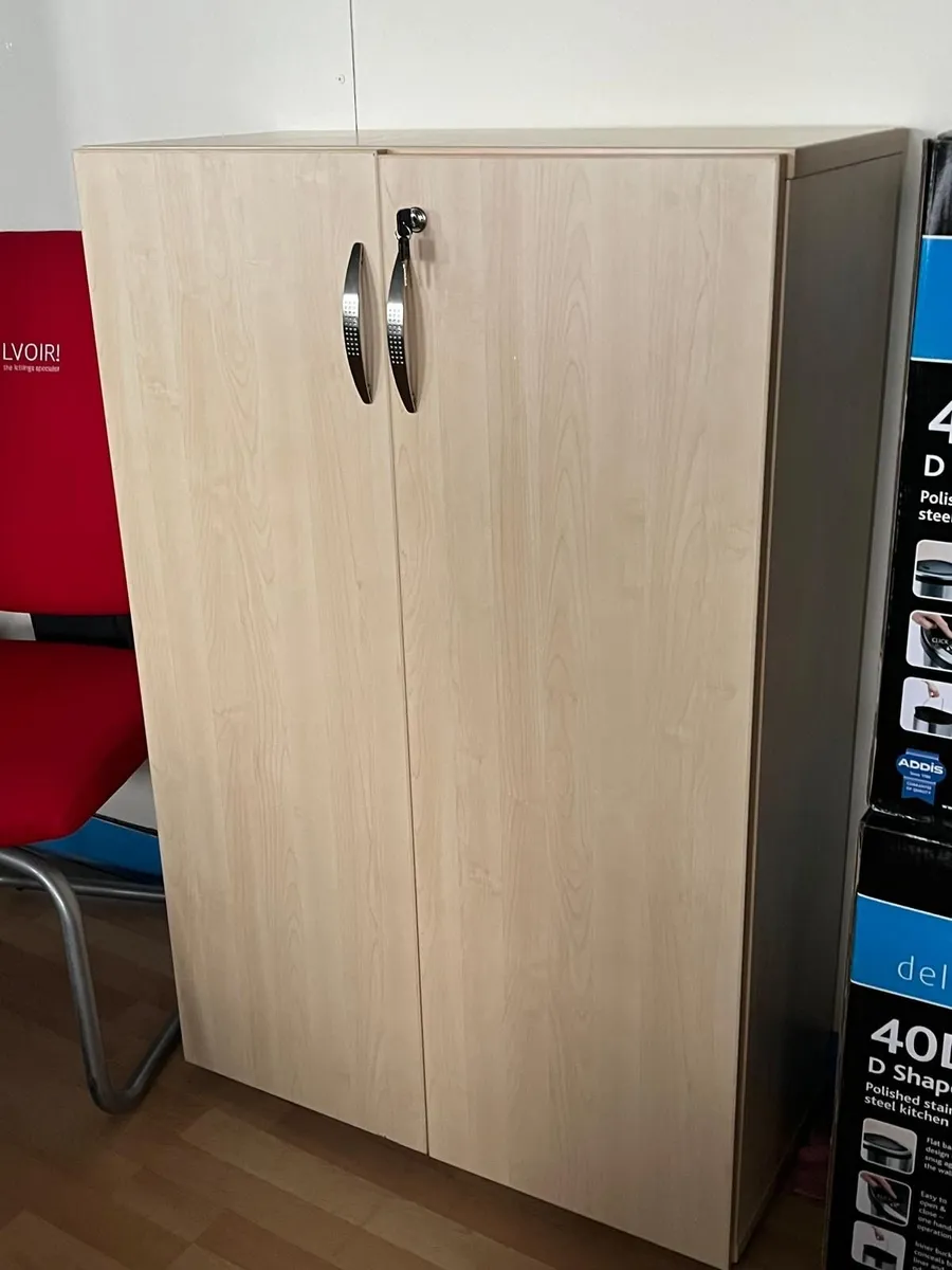 1200 high Maple cupboards - £150+VAT - Image 1