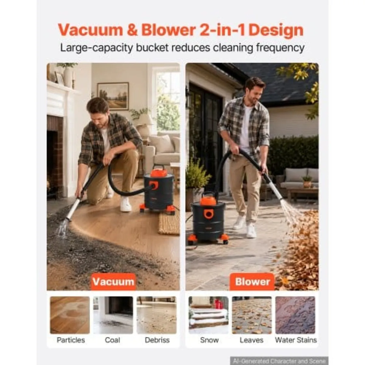 Ash Vacuum 20L, 1200W Power Fireplace Cleaner Ash - Image 4