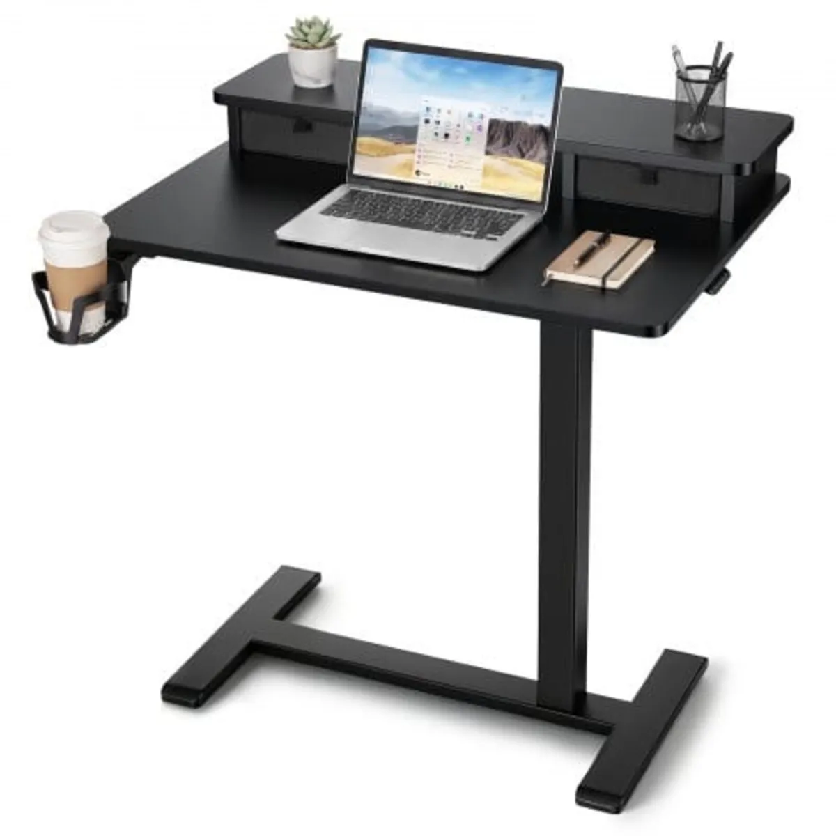 Overbed Table 700 x 500 mm Mobile Bedside Table wi - Image 1