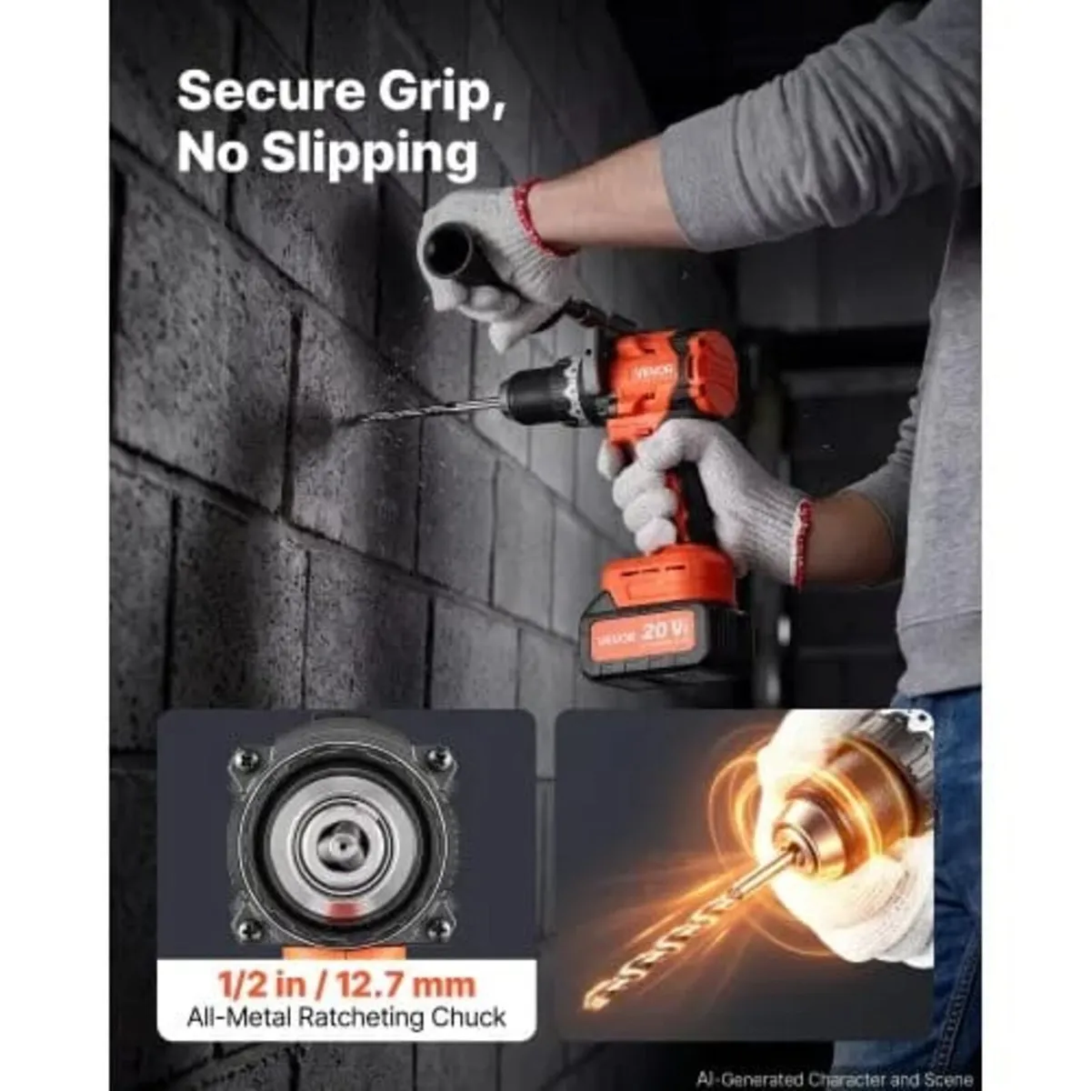 Hammer Drill 20V 1/2 in 24000 IPM Brushless Cordle - Image 4