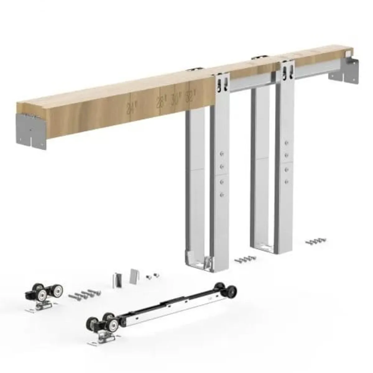 Pocket Door Frame Kit 914.4 mm Pocket Door Kit wit - Image 1