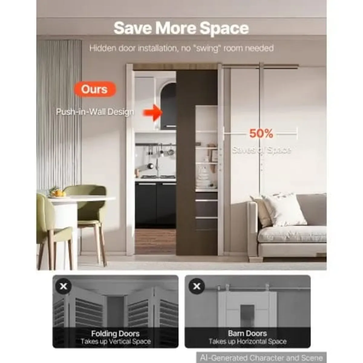 Pocket Door Frame Kit 914.4 mm Pocket Door Kit wit - Image 4
