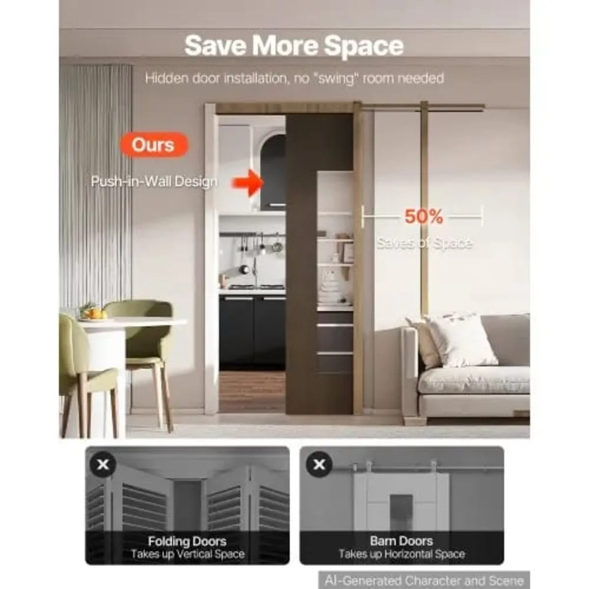 Pocket Door Frame Kit 914.4 mm Pocket Door Kit Ste - Image 4