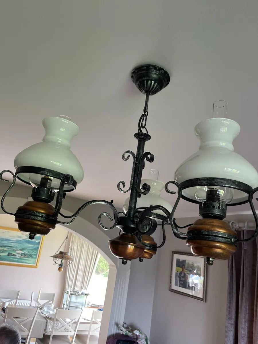 Traditional Wrought Iron & Brass Ceiling Light - Image 1
