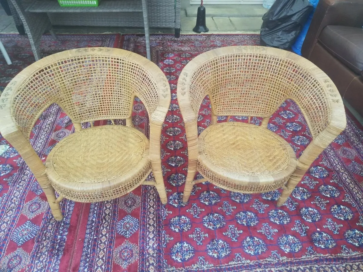 Vintage Ratan Tub Chairs - Image 4