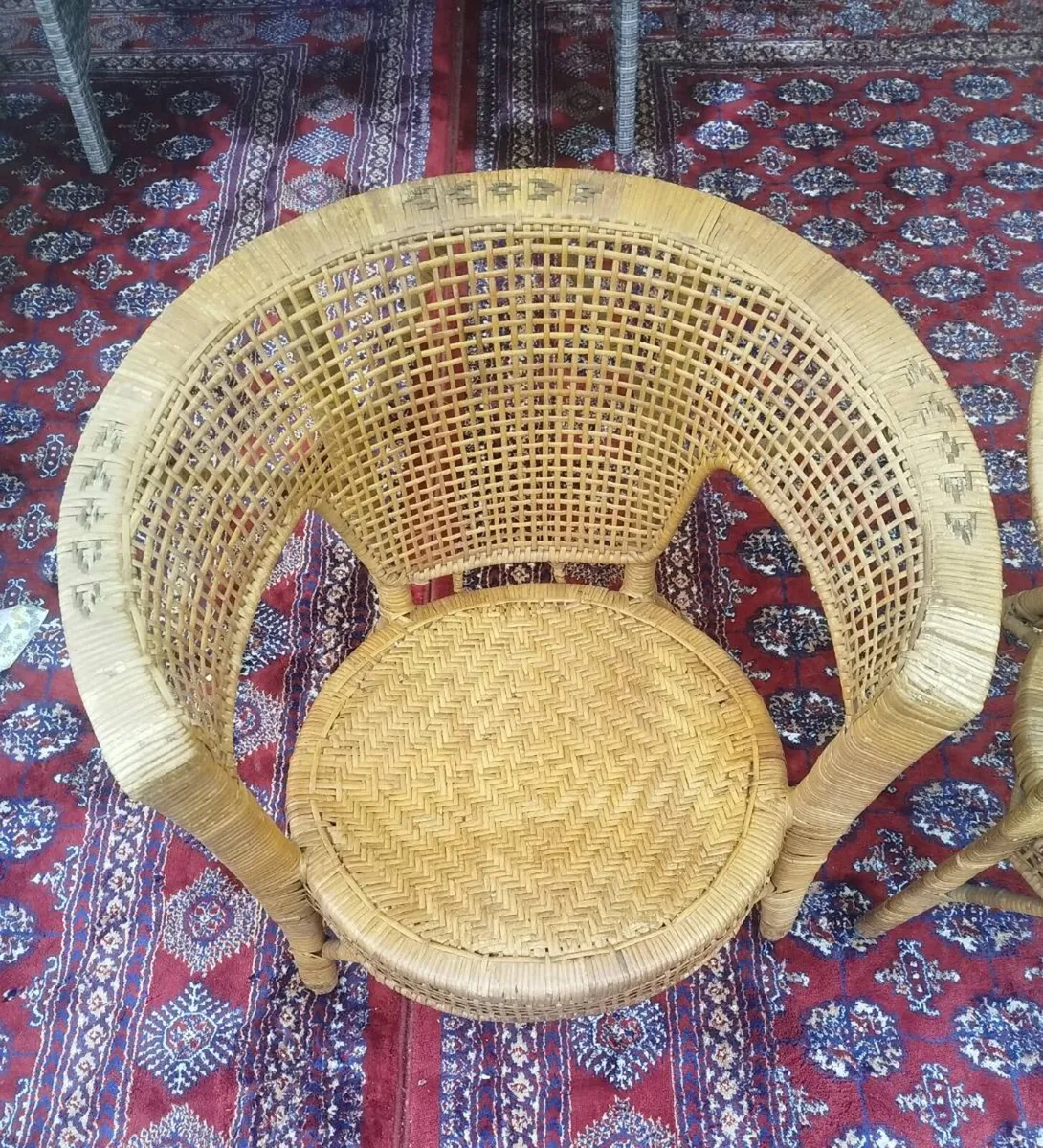 Vintage Ratan Tub Chairs - Image 2