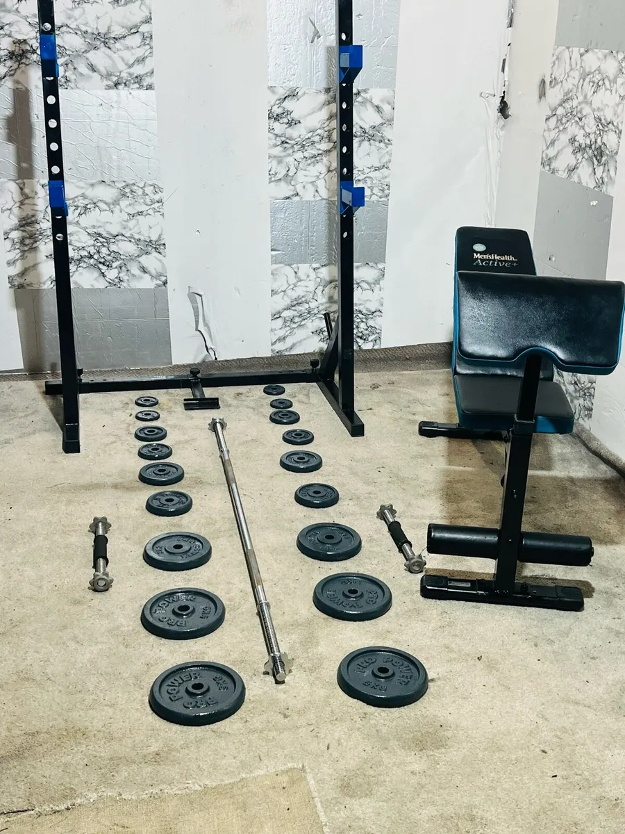 ADJUSTABLE BENCH RACK WEIGHTS BARBELL DUMBBELLS - Image 4