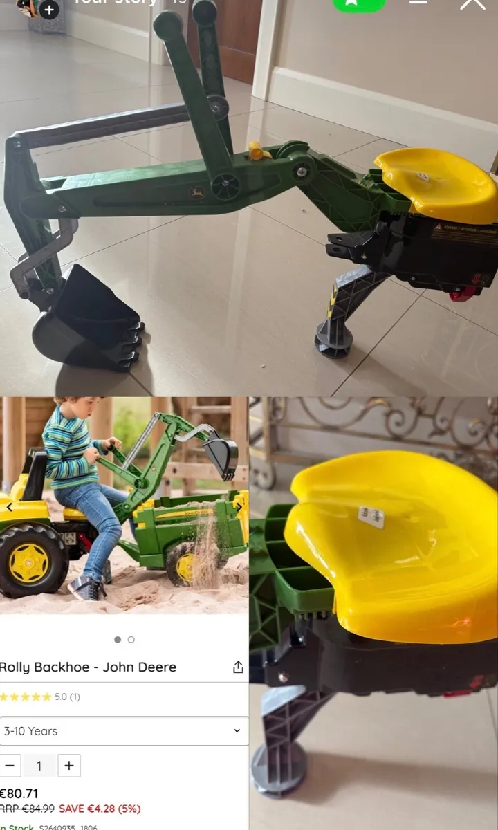 Kids toy backhoe John Deere - Image 2