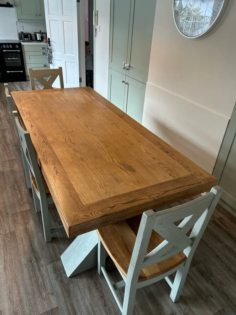 Solid beautiful Table 4 chairs and bench - Image 2